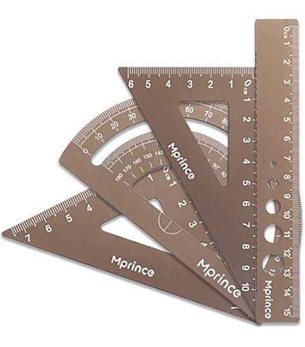 Lot 4 Outils Géométrie Métal - Règle, Rapporteurs, Triangles En Alliage Aluminium