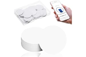 TUSERXLN Round 25mm NTAG215 NFC Tags, 20PCS PVC Waterproof NFC Stickers Sensitive Induction NFC Tags Blank White with Adhesive Back Compatible Android iPhone and NFC Enabled Mobile Devices
