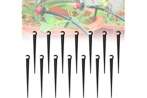 BUZIFU 200 Piezas Piquetas Riego Goteo Estacas Tubo Riego Estacas Tubería 4/7 mm Soporte Tubo Riego Piquetas de Sujeción para Macetas de Terraza Jardín Césped Invernadero Patio Huerto Urbano
