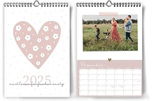 PAPERLIONS Schöner Foto-Bastelkalender 2025 zum Selbstgestalten I DIY Kreativ-Kalender DIN A4 I Wandkalender zum selber gestalten, zum Einkleben von Fotos