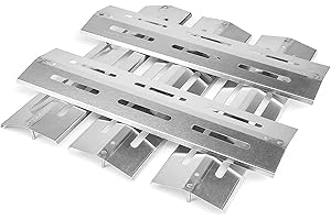 GFTIME 38cm Universal Brennerabdeckung für Landmann, Campingaz, Jamie Oliver, Uniflame, Grand Hall, Mr Gardener, Barbecook Siesta, Backyard Gasgrill, Edelstahl Aromaschienen Flammenverteiler, 5 Stück