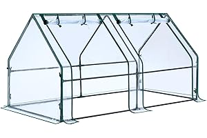 Ohuhu Mini serra portatile, 180,3 x 91,4 x 91,4 cm, per esterni, con doppia grande porta con cerniera e paletti, impermeabile e protetta dai raggi UV, in plastica, per esterni, giardino, patio,
