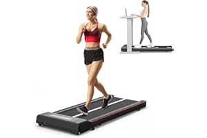 HomeFitnessCode Under Desk Treadmill, 2.5HP Portable Walking Pad Treadmills for Home with Bluetooth Speaker, LED Display & Remote, Adjustable Speeds 1-10KM/H