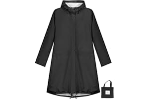 Anyoo Płaszcz Przeciwdeszczowy Damska Wodoodporna Kurtka Przeciwdeszczowa Lekka Długa Wiatrówka Zewnętrzna Odzież Przeciwdeszczowa Z Kapturem