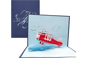 COLOGNE CARDS Kartka 3D Pop Up "samolot" – kartka urodzinowa, prezent i zaproszenie na urodziny – karta samolotowa z modelem 3D samolot jako bon, pomysł na prezent i opakowanie na prezent na podróż samolotem