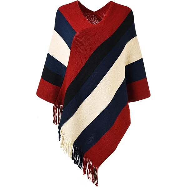 Poncho Maud Blue ribbon - De Reuver knitted fashion