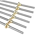 RAMBEX T8 Lead Screw for CNC 3D Printer, Lead 1mm 2mm 4mm 88mm Length 100-1000mm stainless steel Trapezoidal Thread Rod with Brass Nut, 1pcs (Color : Pitch 2mm Lead 4mm, Size : 150mm)