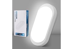 ‎GOOSKI Kellerlampe LED Deckenleuchte 18W 1800LM, IP65 Feuchtraumleuchte, Wandleuchte LED Lampe Ovalleuchte Neutralweiß 4000K, Kellerleuchte für Flur Keller Badzimmer Garten Garage Balkon