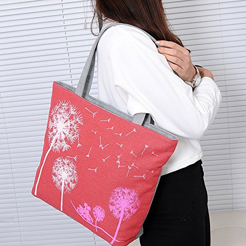Cadillaps Stoffbeutel Tragetasche Shopper Leinwand Vintage Einkaufstasche Mit Löwenzahn - 8