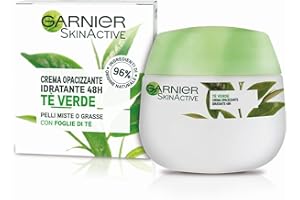 Garnier Crema Viso Idratante Opacizzante SkinActive, Ottima per Pelli Miste o Grasse, Arricchita con The Verde, 50 ml, Confezione da 1