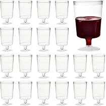 60 Verres à Vin Jetables Sans Pied, Gobelets En Plastique, Pour Cocktails Et Whisky On