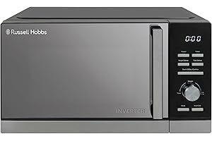 Russell Hobbs Digital Inverter Microwave 25 Litre 900W in Black with 8 Auto Cook Settings & Defrost Function, LED Clock & Timer, Time & Energy Saving, 10 Power Levels RHMI2503B