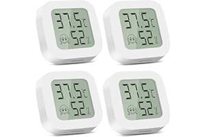 CNMTCCO 4 Pièces Thermomètre Intérieur Petit Hygromètre Numérique Moniteur de Température Thermomètre D'ambiance et Humidimètre pour Le Confort du Bureau à Domicile Thermomètres de Reptile