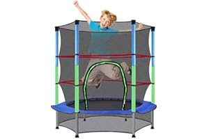 Trampoline, Gziztx Trampoline for Toddlers, 5FT toddler trampoline for kids outdoor indoor with Enclosure Net, 30 Elastic Cord, Reinforced for Kids Activities