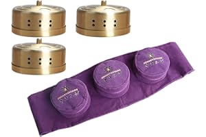 ZHONGYAN TAIHE Smokeless Moxibustion Box Include 4 Boxes Portable moxibustion box Rotary temperature regulating cover Smoke proof and scald proof Where is the pain, where is the moxibustion (3 holes)