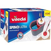 Vileda 170644 Spino Ultra Cleaning Set, Black/Red