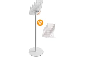 VENDOOH! ESPOSITORE DEPLIANT RIVISTE A5 DA PAVIMENTO LEGGIO UFFICIO NEGOZIO AGENZIA SLV02