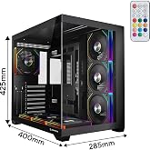 Rampage ARES V2 Temperli Camlı 7 * 12cm ARGB Pwm Fan + Kumanda ATX Mid-T Gaming Oyuncu Kasası