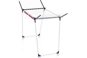 Leifheit Tendedero con Alas Pegasus 180 Solid, Tendedero de Ropa Plegable con Alas para Prendas Largas, Estable Tendedero Exterior e Interior