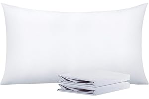 NTBAY 2 Pack 100% Brushed Microfiber Plain Pillowcases, 1800 Super Soft and Cozy, Wrinkle, Fade, Stain Resistant with Envelope Closure Bed Pillow Cases, 50x90 cm, White