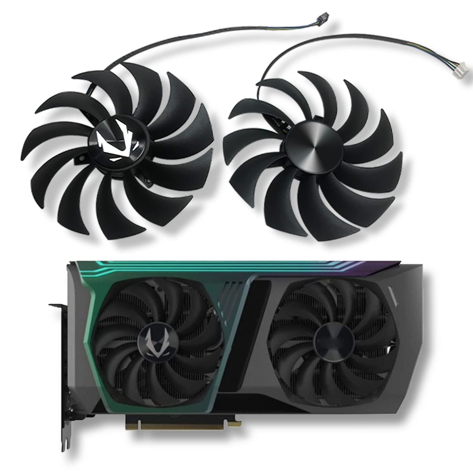 Jzwefdo 100MM Graphics Card Fan 4pin GAA8S2U 12V 0.45A RTX3070 GPU Video Card Cooling Fan Replacement for Zotac Gaming RTX 3070 AMP Holo Cooler Fan Replacement (Graphics Card Fan-AB)