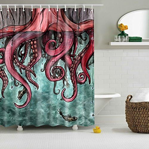 Colorful world prints digital elephant tiger animal antibacterial mould fungus proof 100% shower water-polyester fabric curtain mold-washable, 150 x 180 cm.