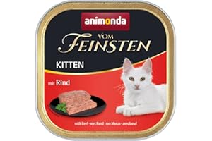 ANIMONDA VOM FEINSTEN Vom Feinsten Kitten d’animonda, nourriture humide pour chat en pleine croissance durant sa première année de vie, au bœuf, 32 x 100 g