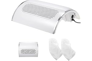 Layhou Aspirador de polvo de uñas, 40 W, herramienta de limpieza, para manicura, pedicura, con 2 bolsas reutilizables
