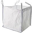 2 x FIBC Bulk Builders tonne Bag Waste Sacks Bags Garden Jumbo 1 ton Dumpy Skip Rubbish Storage Log Gravel Woven ***Pack of 2*** Large Size 86 x 86 x 86 CM (2xOTB)
