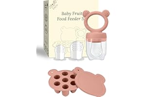 ZUFIO Silikon Fruchtsauger Baby: BPA-Frei Fruchtschnuller für Obst, Gemüse, Brei,Zahnungshilfe für Babys ab 4 Monate, Aufbewahrungsbehälter für Babynahrung (Muted)
