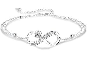 GKMAMRG Łańcuszek na kostkę dla kobiet ze srebra próby 925 – łańcuszek na kostkę dla kobiet – na lato – regulowana długość 22 + 4 cm, 26cm, Srebro szterlingowe