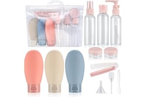 YIBAIJIA 12 Stk Reiseflaschen Set, 60 ml Kosmetikflaschen, Reise Flaschen und Behälter, leere nachfüllbare Squeeze Flaschen Behälter, Reisegrößen Flaschen für Reise Toilettenartikel, Shampoo, Conditioner
