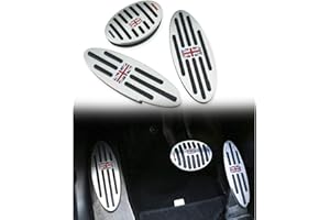 QIDIAN voiture gaz carburant frein embrayage repose-pieds pédale couvre pour Cooper Clubman R55 R60 F54 F55 F60 Countryman manuel automatique accessoires de vitesse (Automatic Red Jack A 3 pcs)