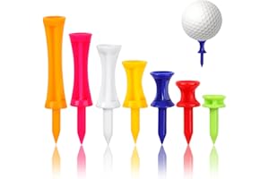 WEYSOO 70 Pcs Golf Tees, Mixed Sizes Plastic Golf Tee, Durable Castle Tees Small Golf Tees in Multiple Colors(25mm, 32mm, 39mm, 45mm, 51mm, 59mm, 70mm)