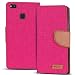 Produktbild Huawei P9 Lite Hülle, Conie Mobile Textil Booksytle Handyhülle, Klapptasche, Kartenfächer, Silikon Schale, Wallet Schutzhülle in Pink