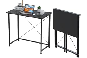 Lvhecforhm Mesa Escritorio Plegable, Negro Mesa de Oficina Plegable, para Ordenador, Pequeño Mesa Ordenador Plegable Escritorios portátiles para Estudio, Casa Oficina 80x45.5x74cm