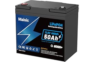 BRINGLUCK2U Batteria 12v 50ah Litio, Batteria Accumulo 12v LifePO4, 640Wh, 6000 + Ciclo Profondo e 10 anni di durata, Perfetta perfetta per RV, sistemi solari domestici, pesca