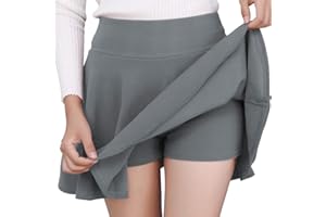 DJT FASHION Women's Basic Versatile Stretchy Flared Casual Mini Skater Skirt