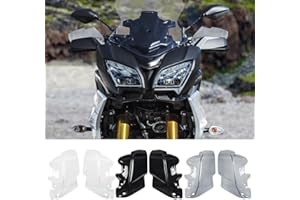 FATExpress Accessori Moto Sport Touring per Tracer 900 / GT 18-21, Prolunghe Paramani Protezioni Spazzole Protezioni Protezione Antivento per Tracer900 2018 2019 2020 2021 (Fumo)
