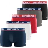 Umbro Men's Boxer Briefs 100% Cotton, Men's Underwear, Sustainable, Natural (Lot of 5)