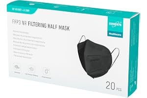 EUROPAPA® 20 x FFP3 svarta masker andningsskyddsmask 5-lager dammskyddsmasker hygieniskt individuellt förpackade plats certifierad EN149:2001+A1:2009 munskydd EU2016/425