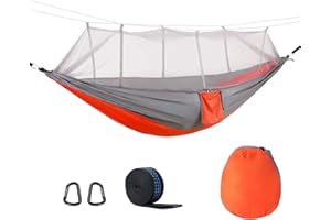 Kyrio Camping Hammock with Mosquito Net, 290x140cm Durable Portable Nylon Travel Hammock, Set for Outdoor Hiking and Wilderness Survival Trips (440lbs Capacity)