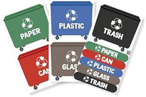 HABERDASHERY ONLINE 6 Stickers for Recycling. Adhesive Vinyl Pack 6 Labels. (XL)