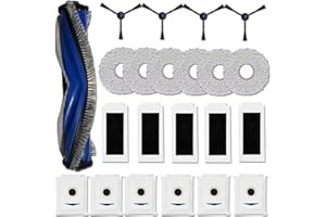 S YTALAND Części zamienne Akcesoria do odkurzacza ECOVACS DEEBOT T30 Pro Omni / T30 Omni Robot, 1 szczotka główna, 4 szczotki boczne, 5 filtrów Hepa, 6 worków na kurz, 6 podkładek do mopa