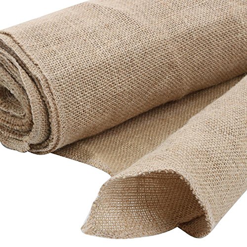 Yahee Tischläufer Tischband Tischdeko 30 cm breit, 10 Meter Rolle aus Jute natur - 8