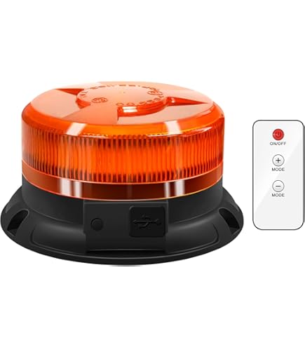 Girofaro Lampeggiante AGRISHOP 12/24V - Arancione, DIN Flessibile, Per Trattori E Veicoli - Foto 9