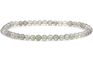Echtes Edelstein Armband mit runden 4mm Perlen - verschiedene Längen - Heilstein Schutzstein Edelsteinarmband Glücksbringer Talisman Geschenk