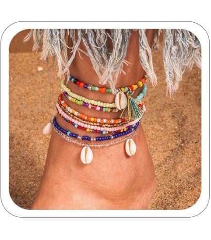 Pack 4 Bracelets De Cheville Perles Et Coquillages En Livraison Gratuite | Économisez 30% Sur Votre Commande