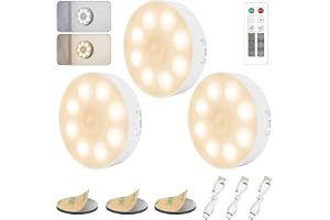16 LED Lampor, Underskåp med Fjärrkontroll, 3 ST Trådlös Rörelsesensorlampa