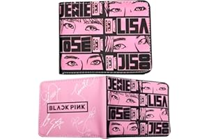 FYDZBSL Blackpink Geldbörse Blackpink Portemonnaie PU Leder Geldbörse Münzgeldbörse Kurze Kinder Geldbörse Kawaii Cute Coin Cash Pouch Geldbörse für Kinder Studenten Mädchen(A)